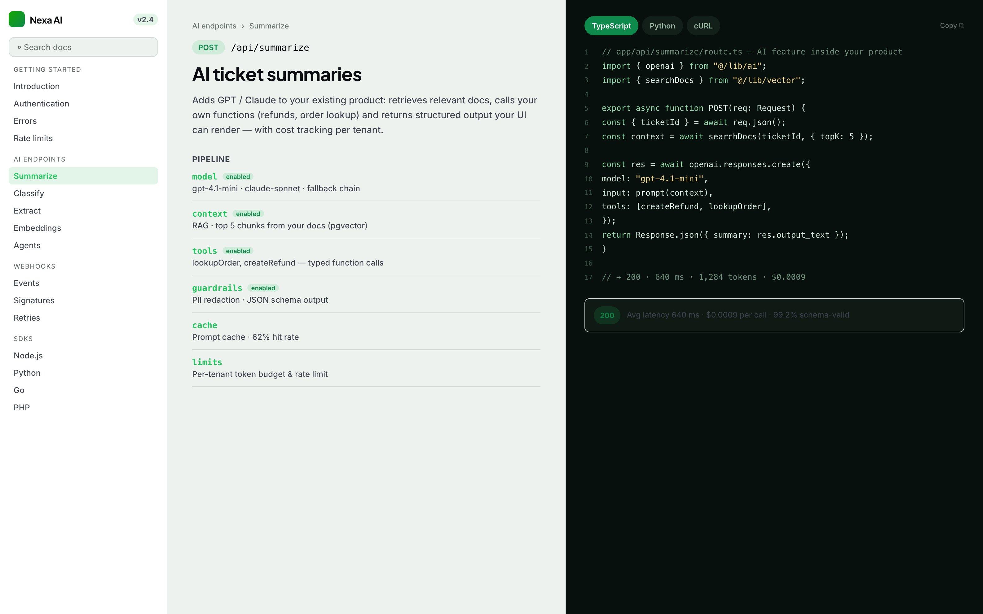 AI features via API (GPT / Claude)