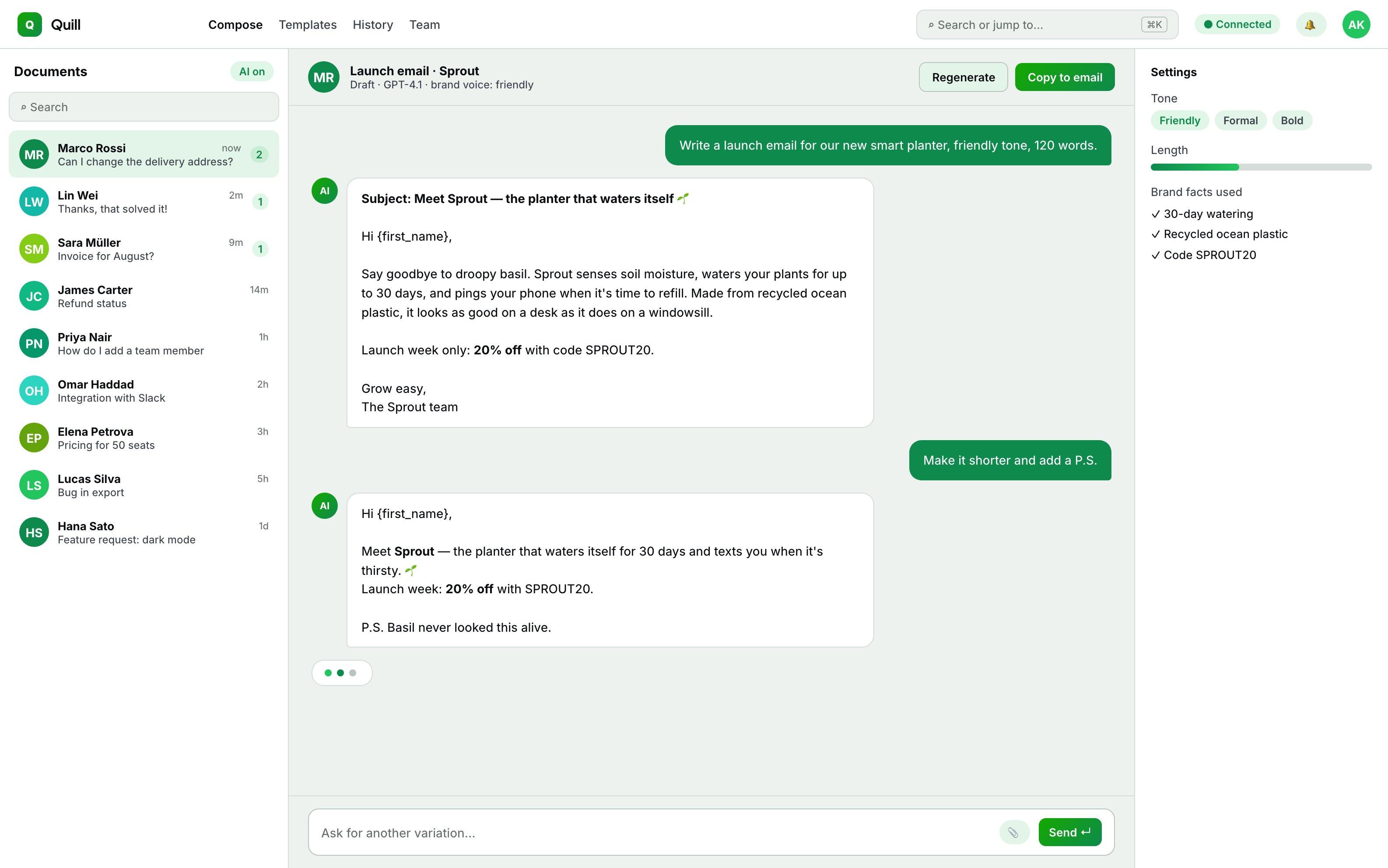 AI writing tool