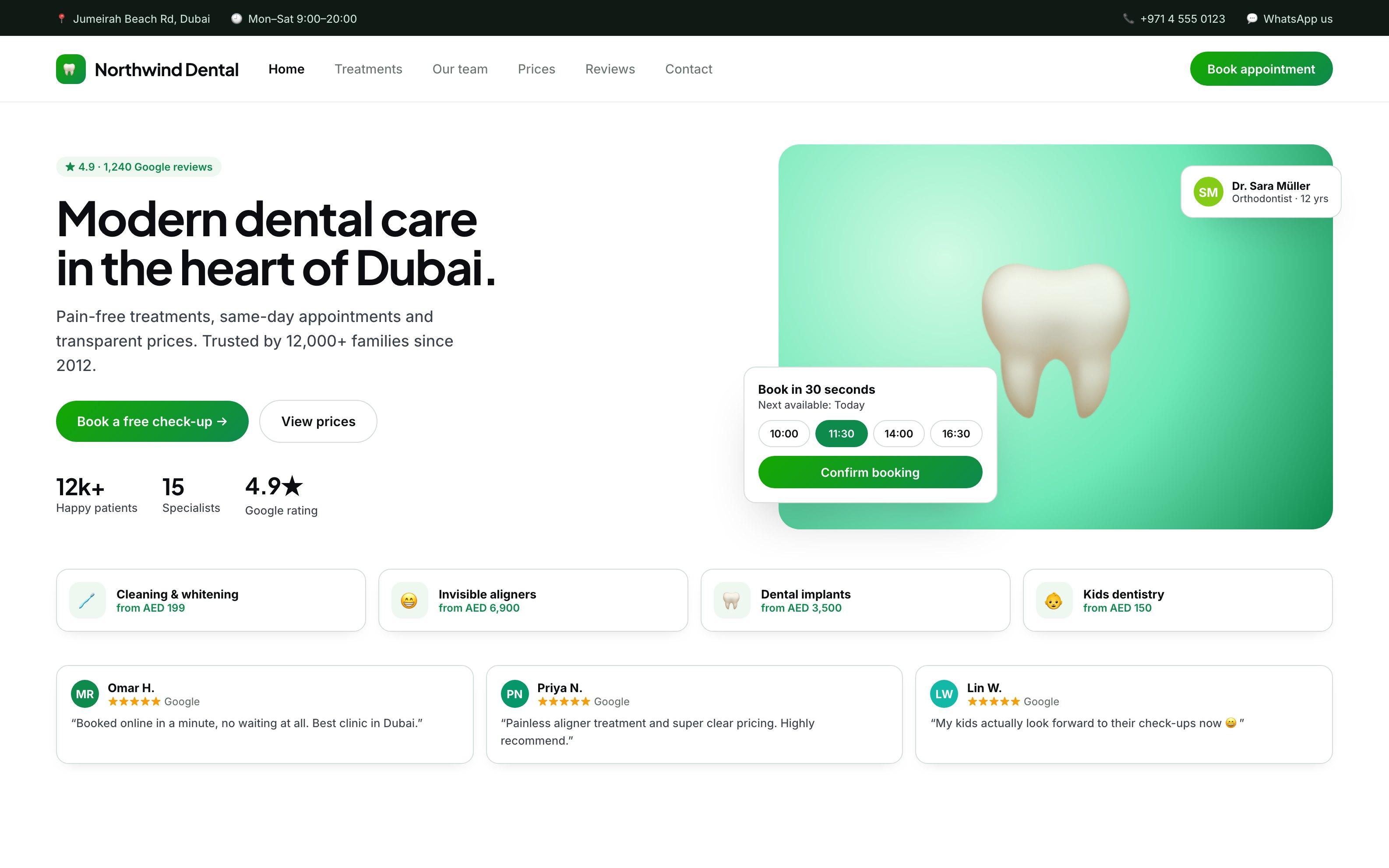 Clinic business website