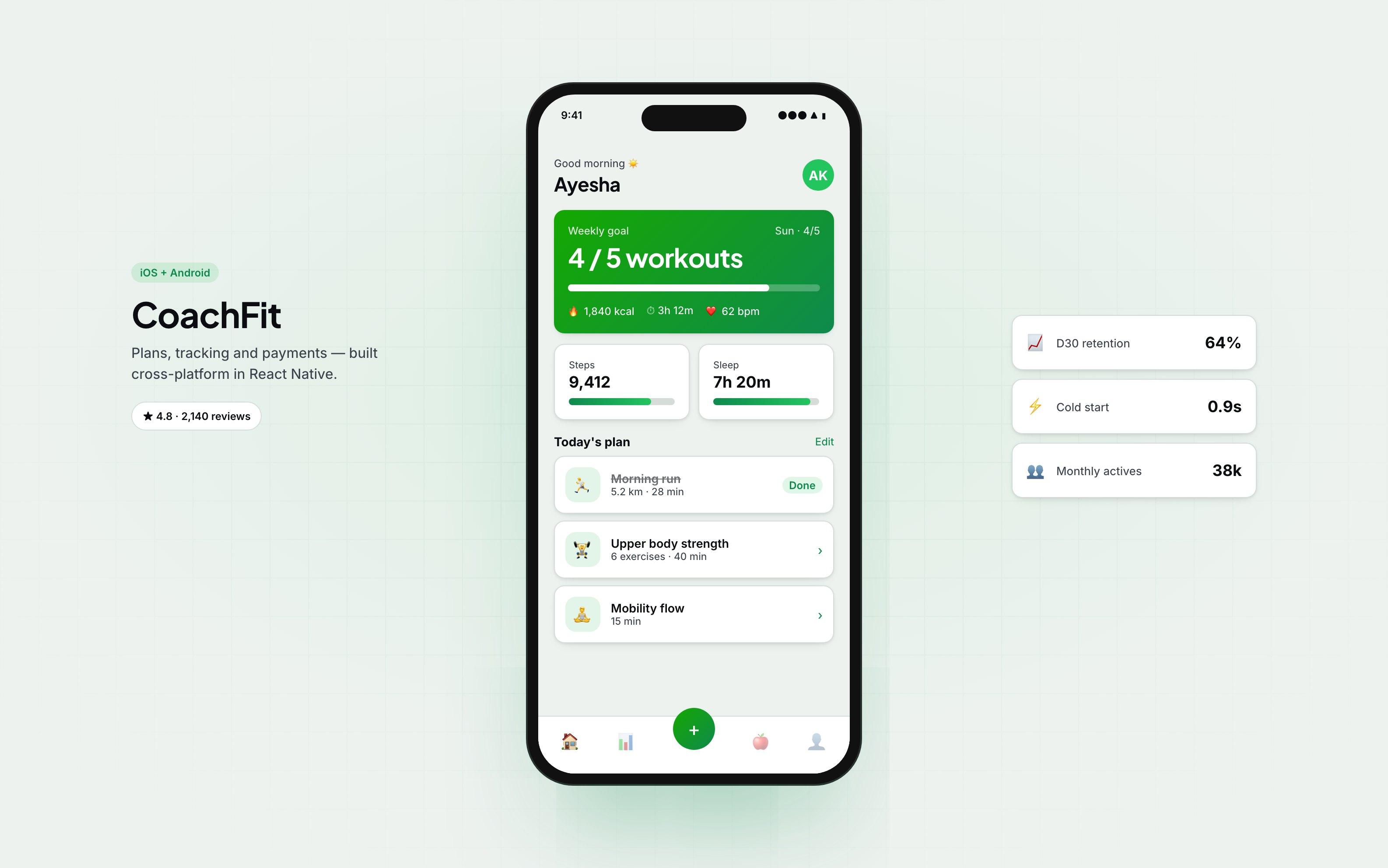 Fitness coach app