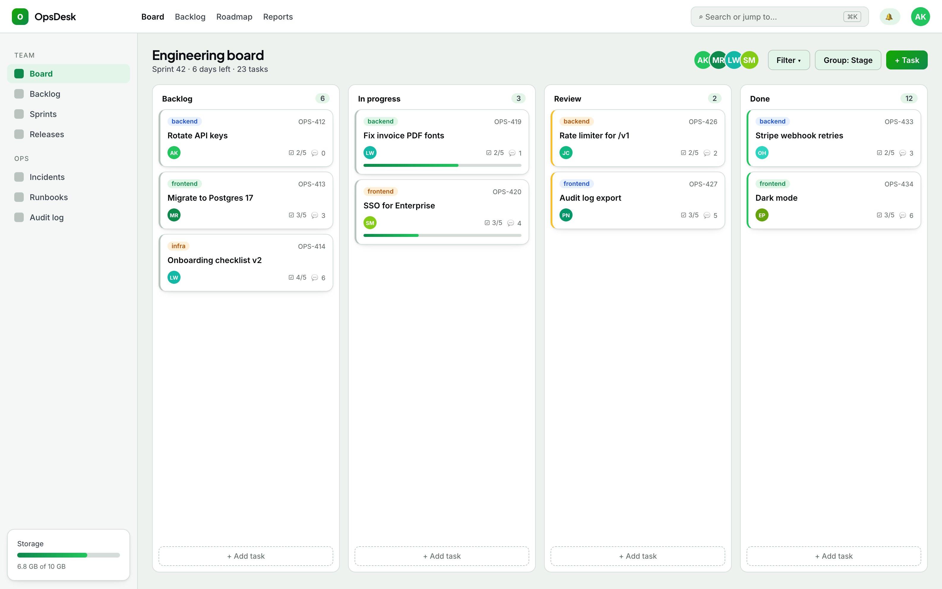Ops admin panel