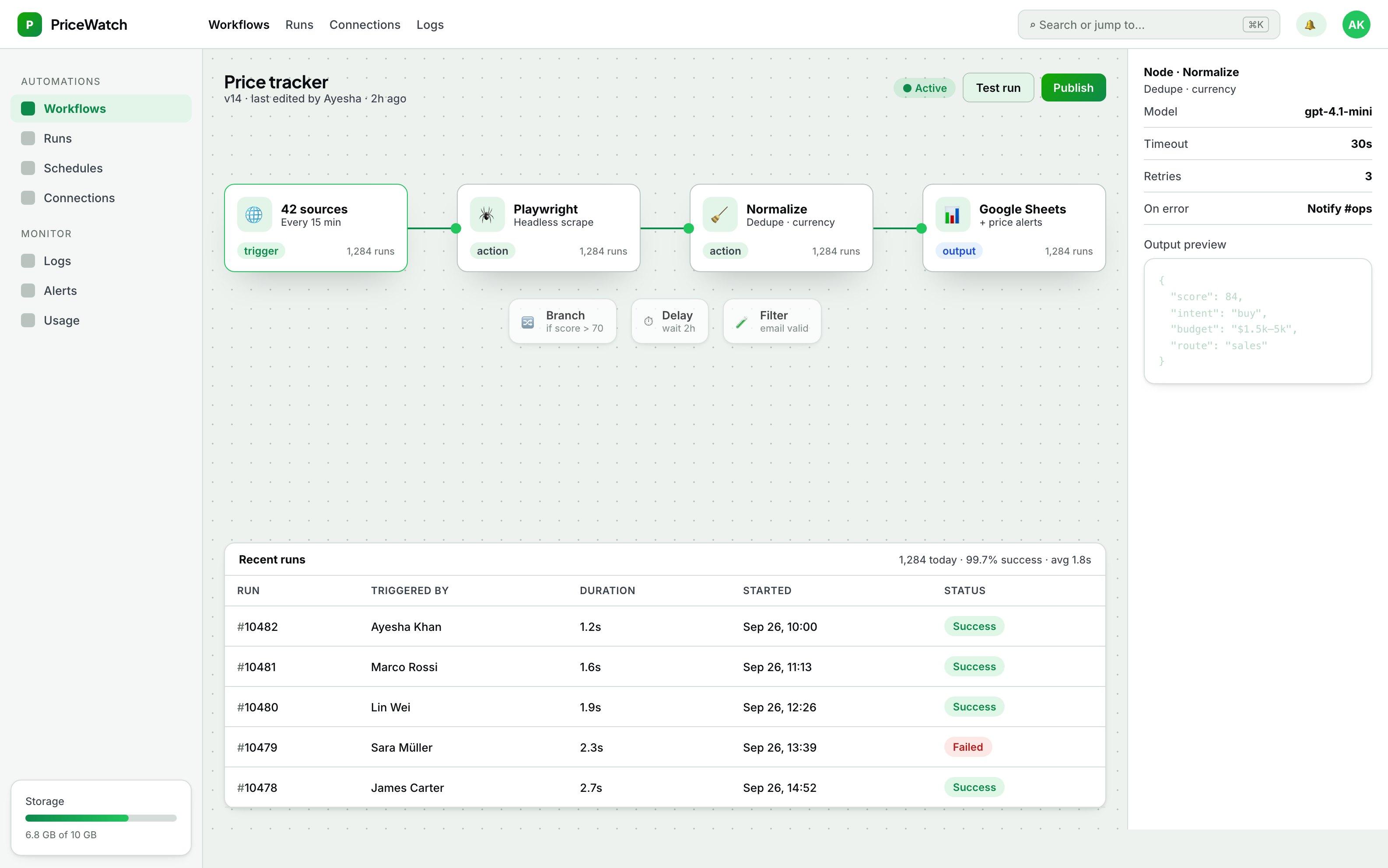 Price-tracking scraper