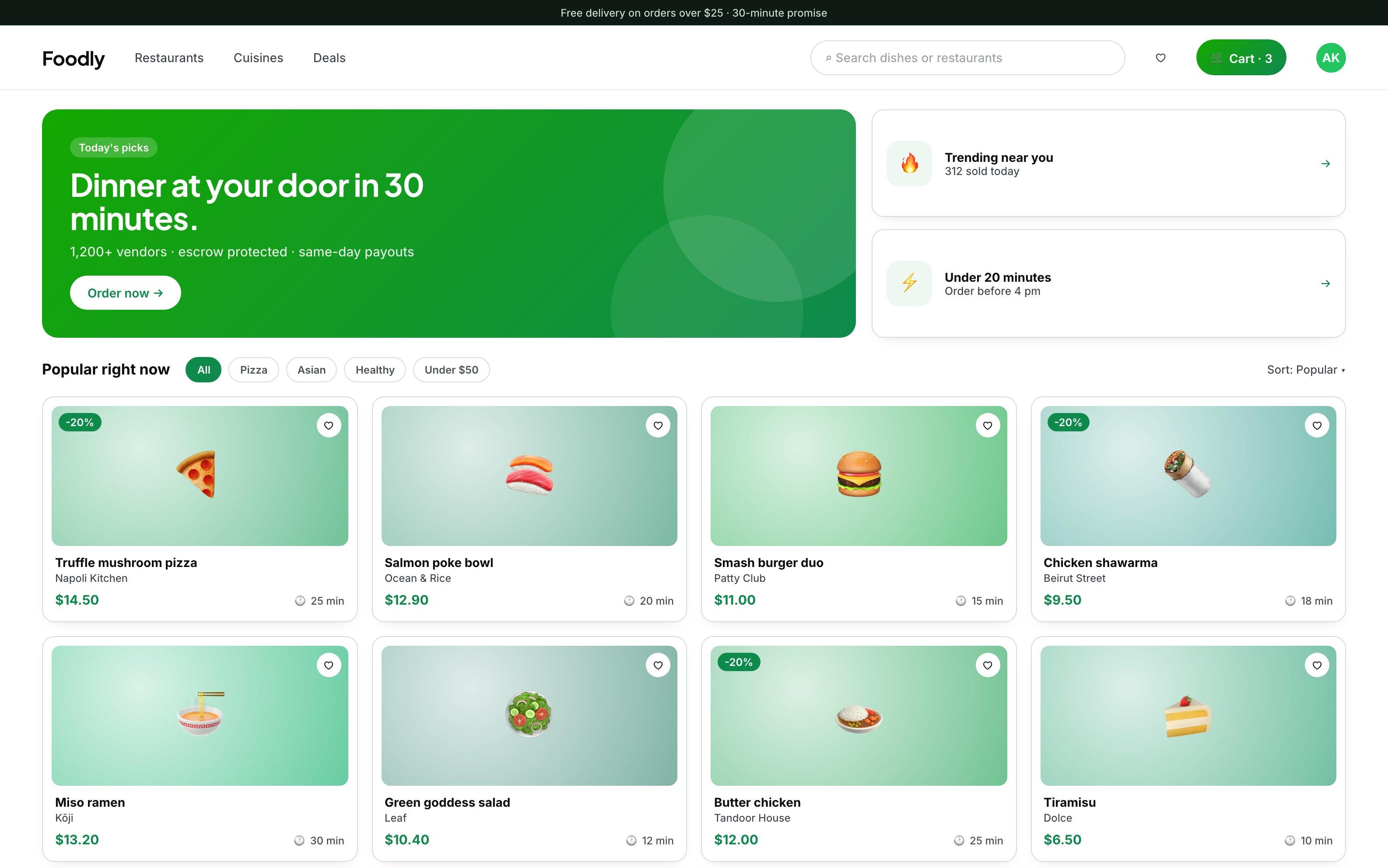 Restaurant marketplace