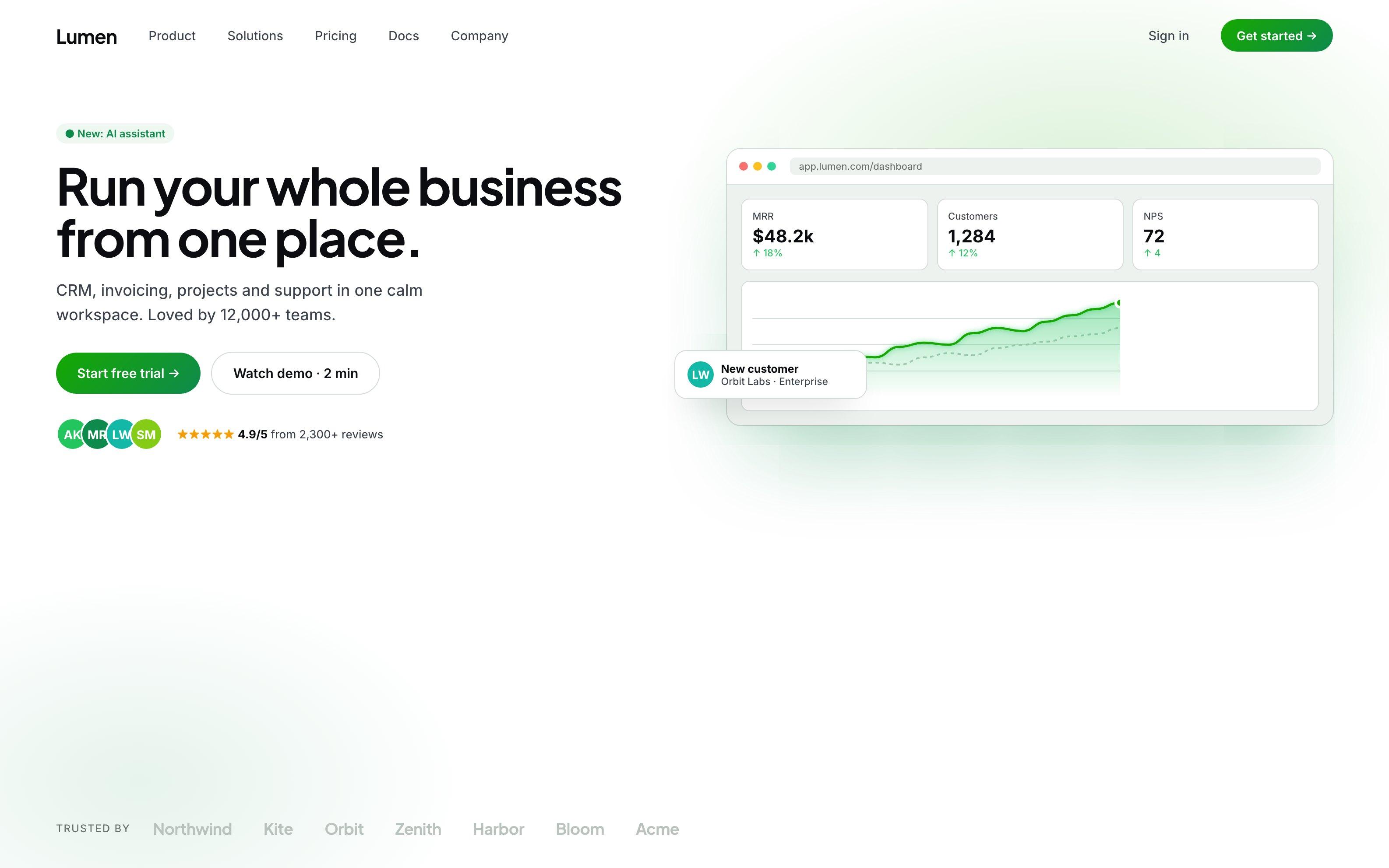 SaaS marketing site