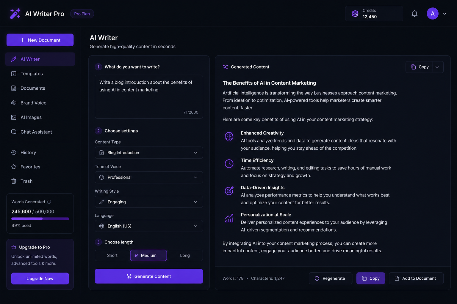 AI content tool