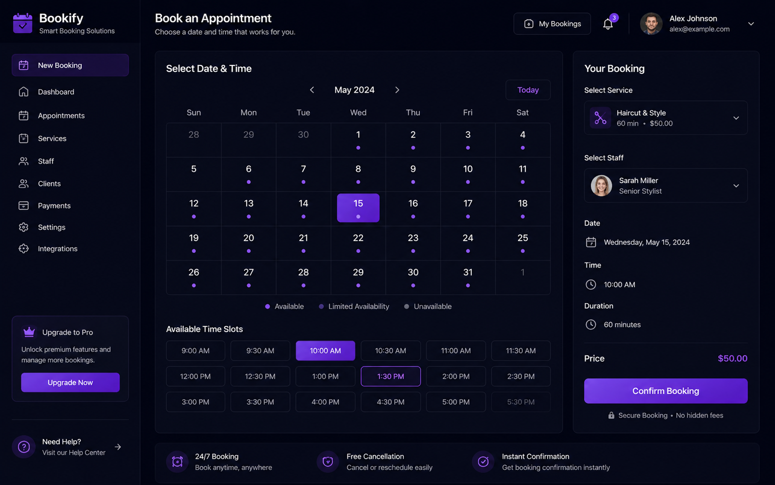 Booking & scheduling platform