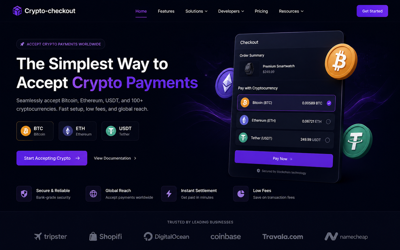 Crypto-checkout storefront