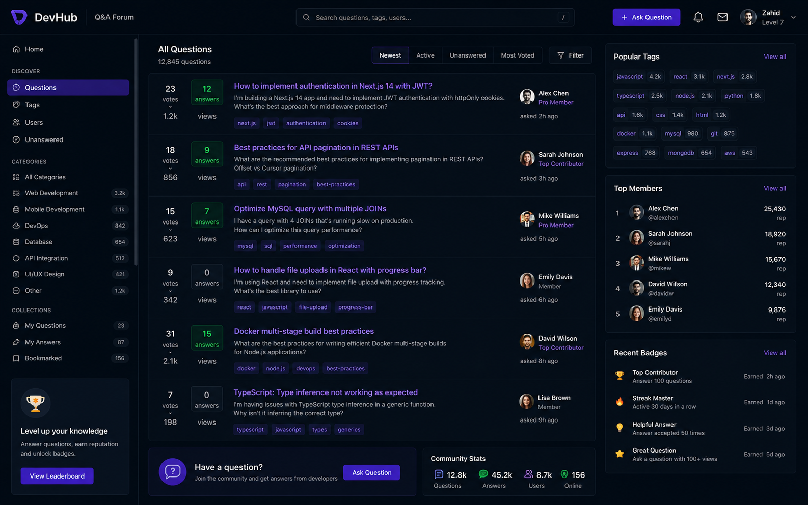 Q&A forum