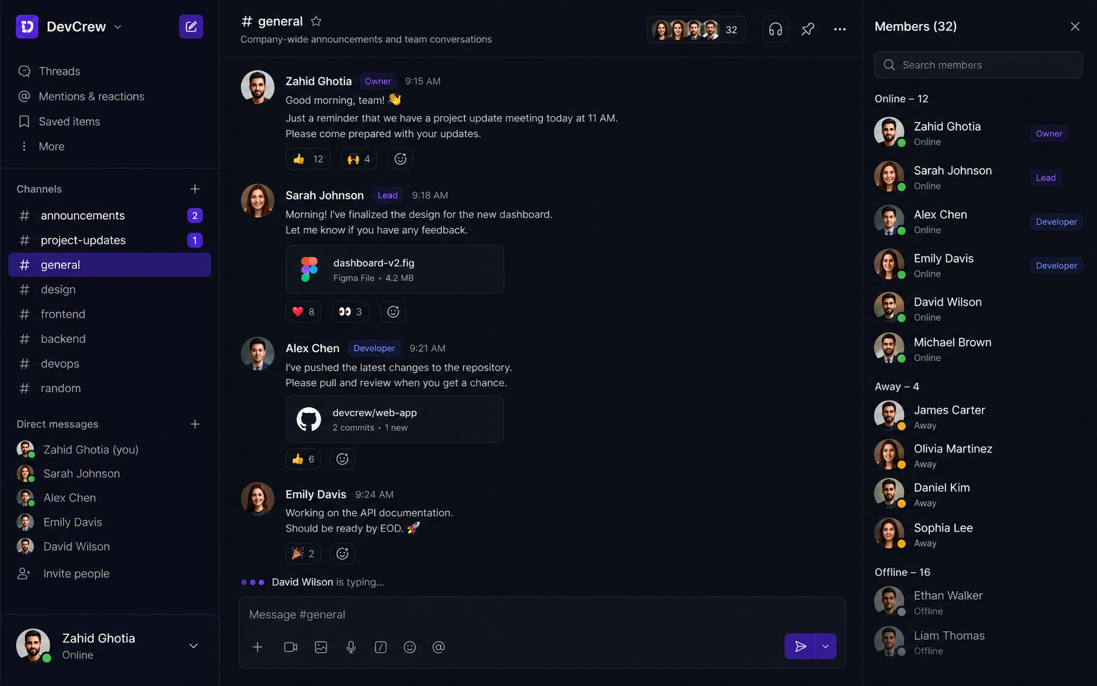 Real-time chat application