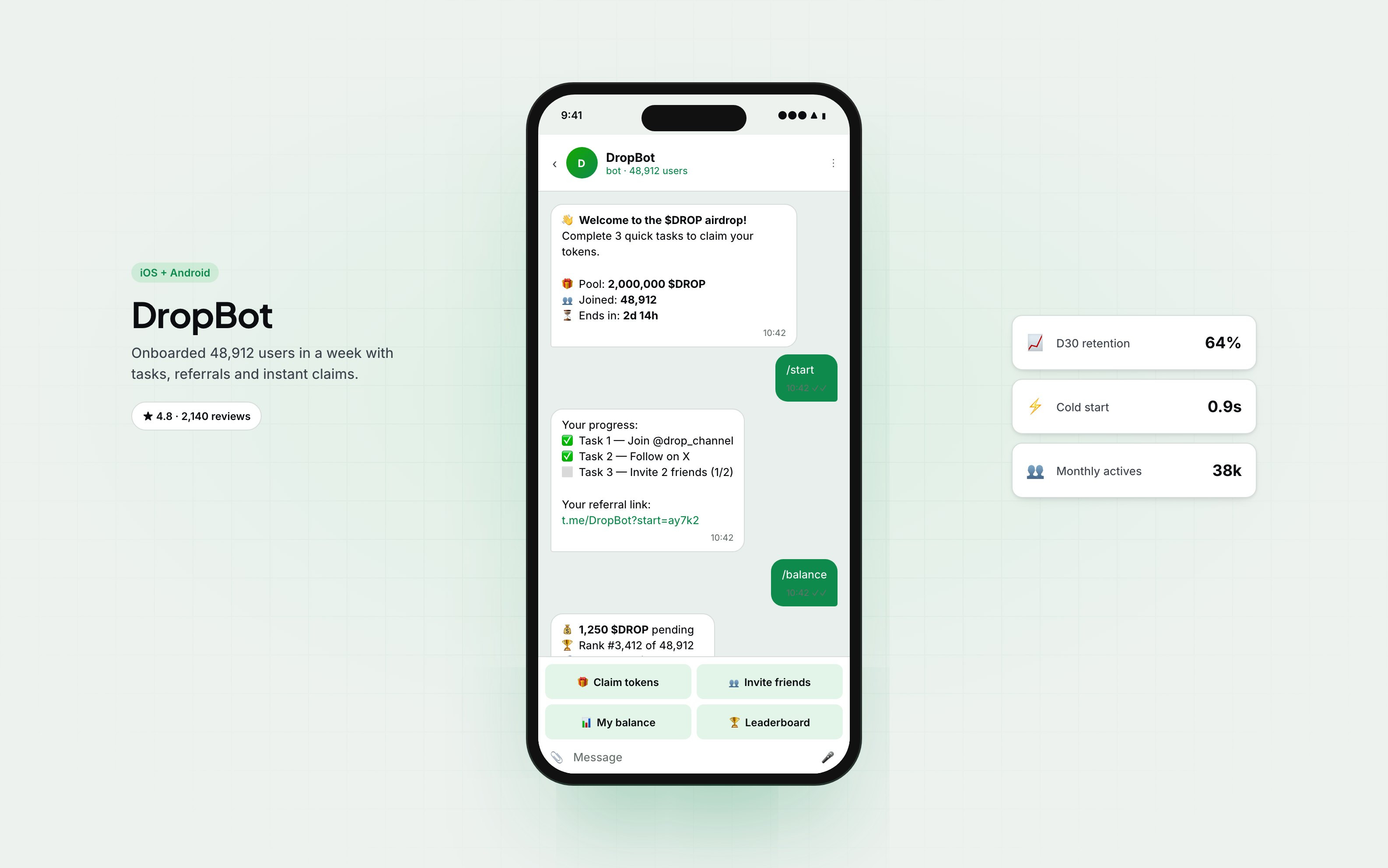 DropBot — Telegram Airdrop Bot