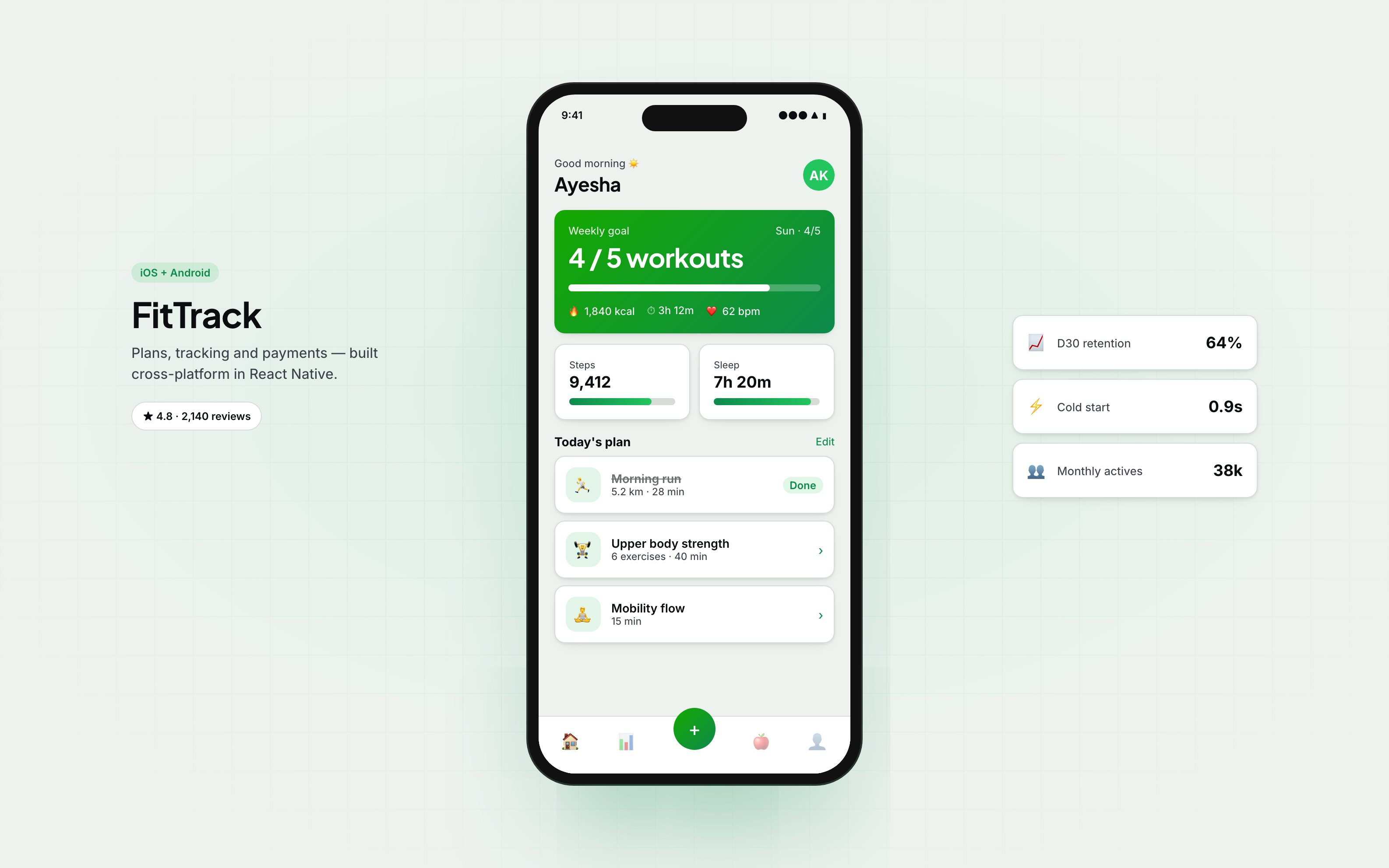 FitTrack — Fitness Mobile App