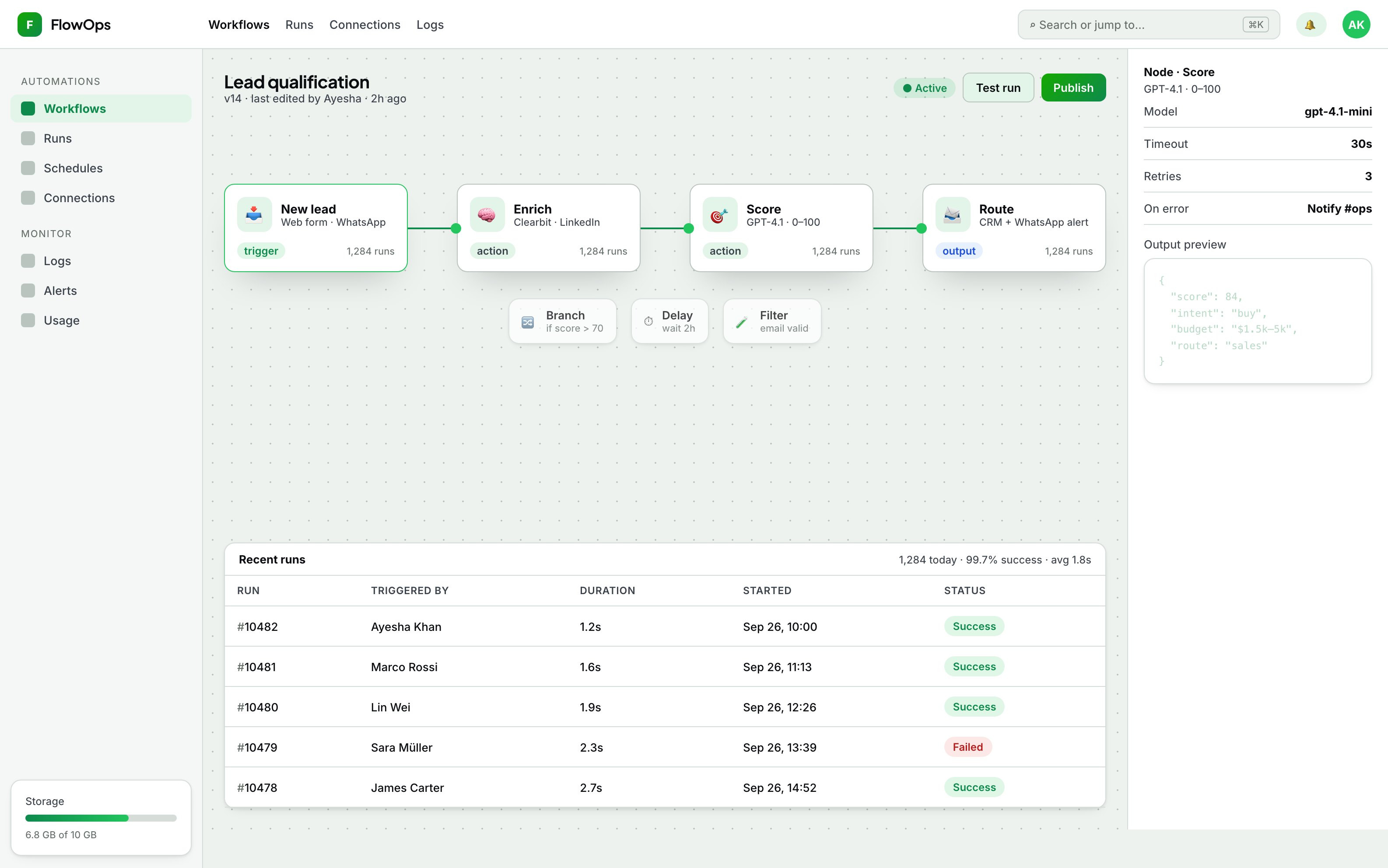 FlowOps — Business Automation System