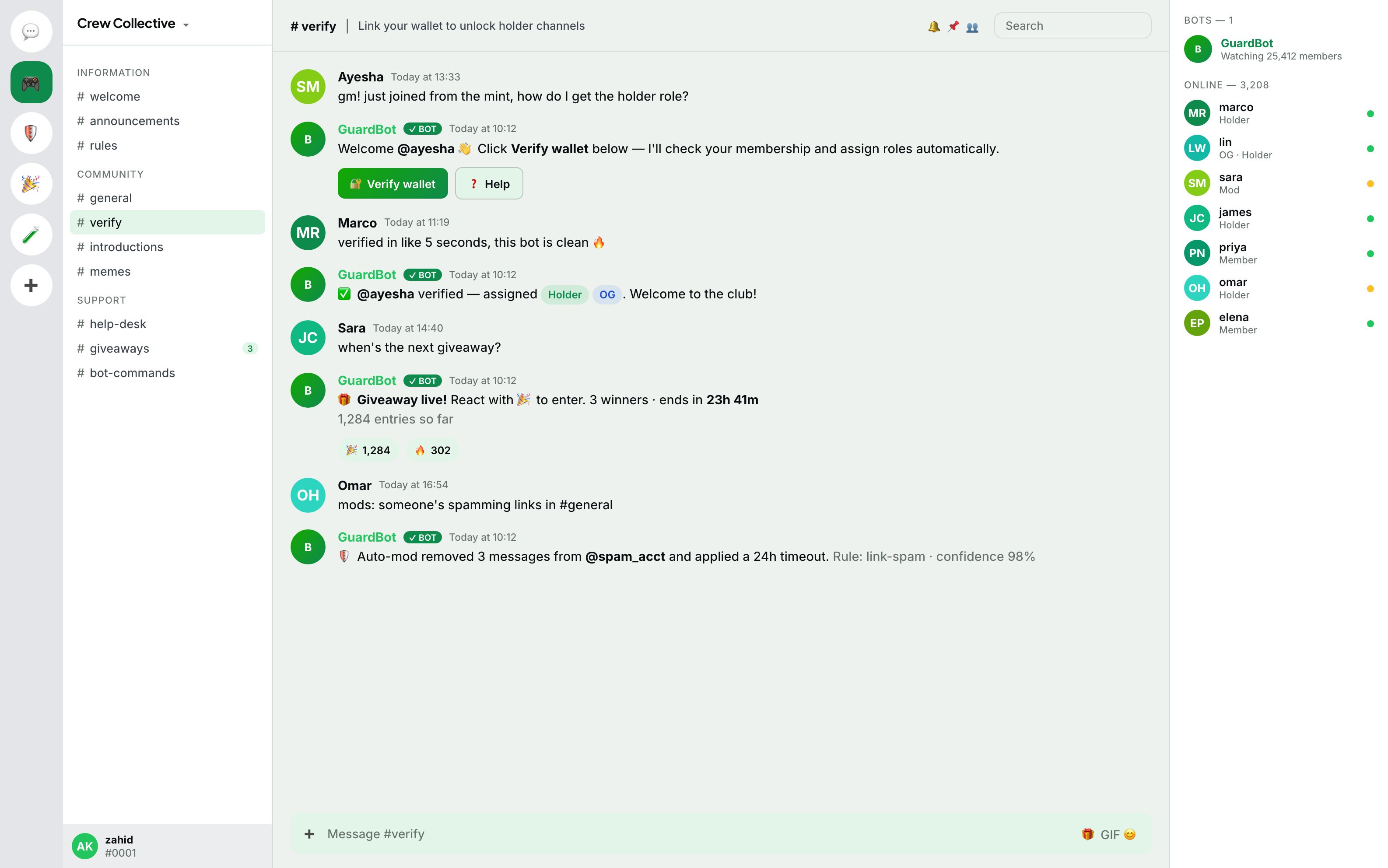 GuardBot — Discord Community Bot