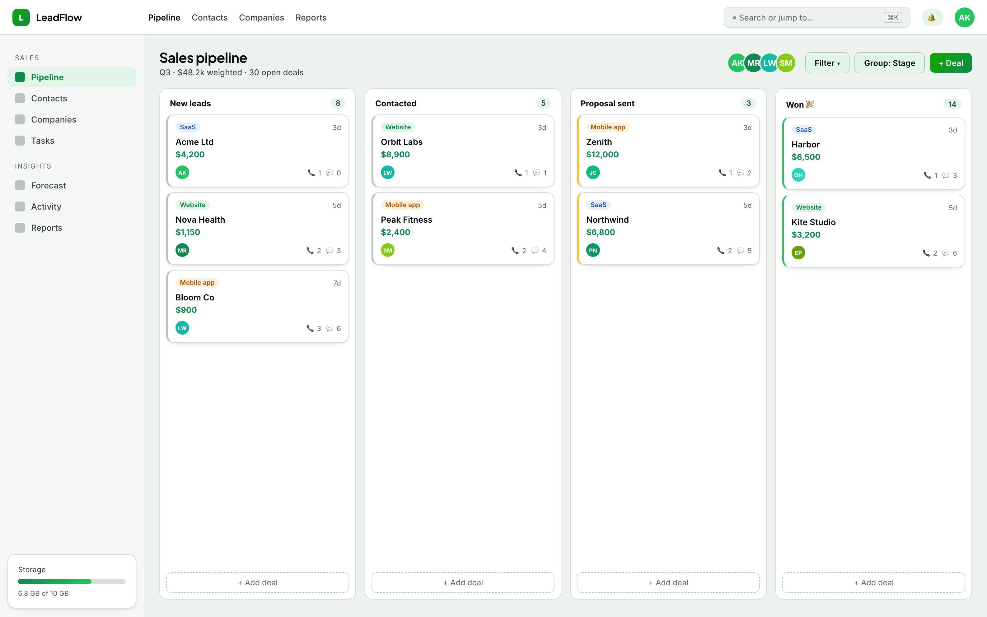 LeadFlow — Custom CRM System