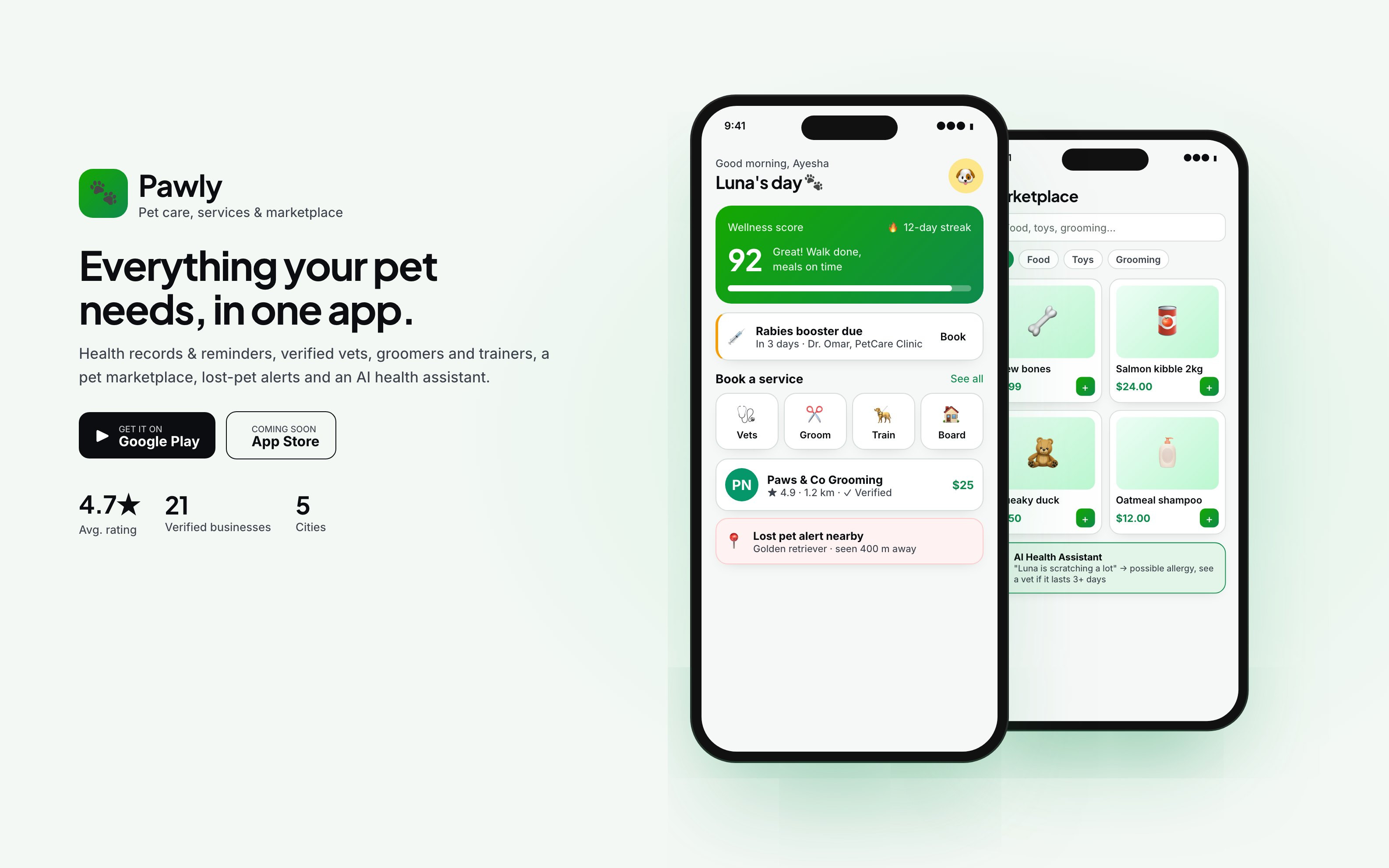 Pawly — Pet care app & marketplace